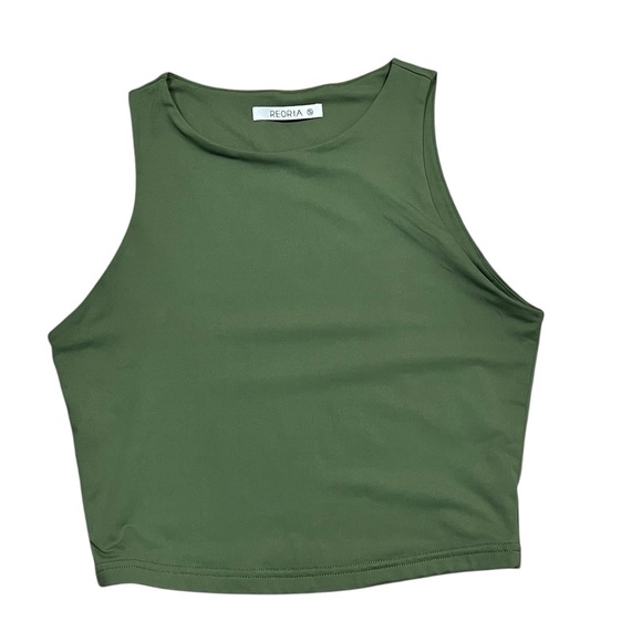 ReoRia Tops - Reoria Olive Green Cropped Tank Top